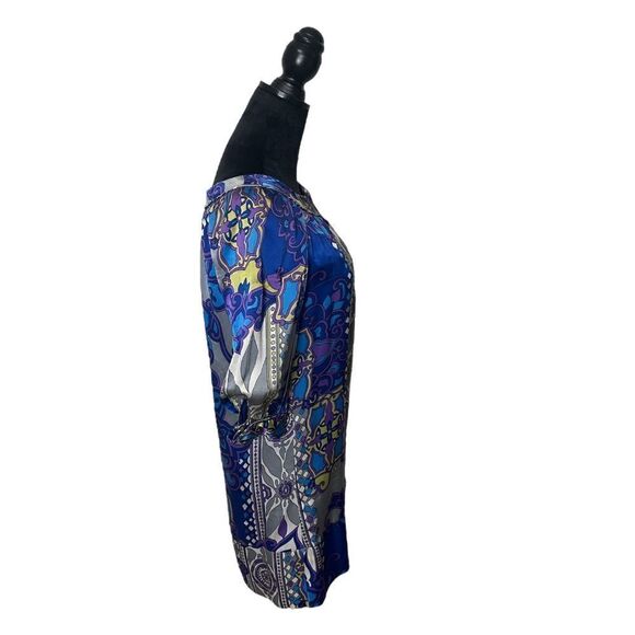 Alice & Trixie Retro Style Abstract Print Silk Shift Dress Size XS - Picture 7 of 13